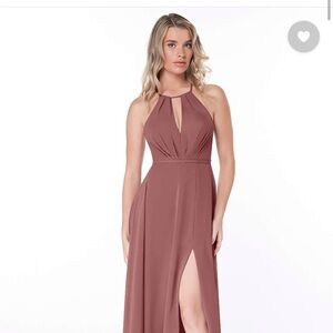 Azazie Evalleen Bridesmaid Dress, Desert Rose, Size 4